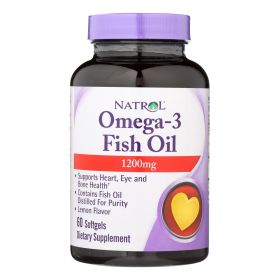 Natrol Omega-3 Fish Oil Lemon - 1200 Mg - 60 Softgels Natrol Omega-3 Fish Oil Lemon - 1200 Mg - 60 Softgels
